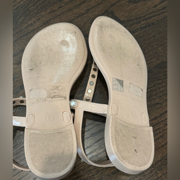 Stuart Weitzman Goldie Pearl Jelly Sandals size 7 blush pink nude - Picture 3 of 10